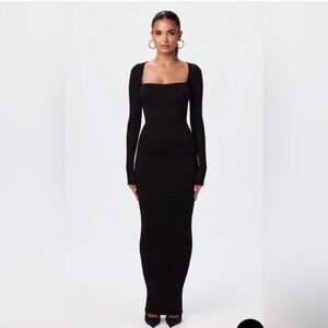 Naked Wardrobe Black Long Sleeve Dress
